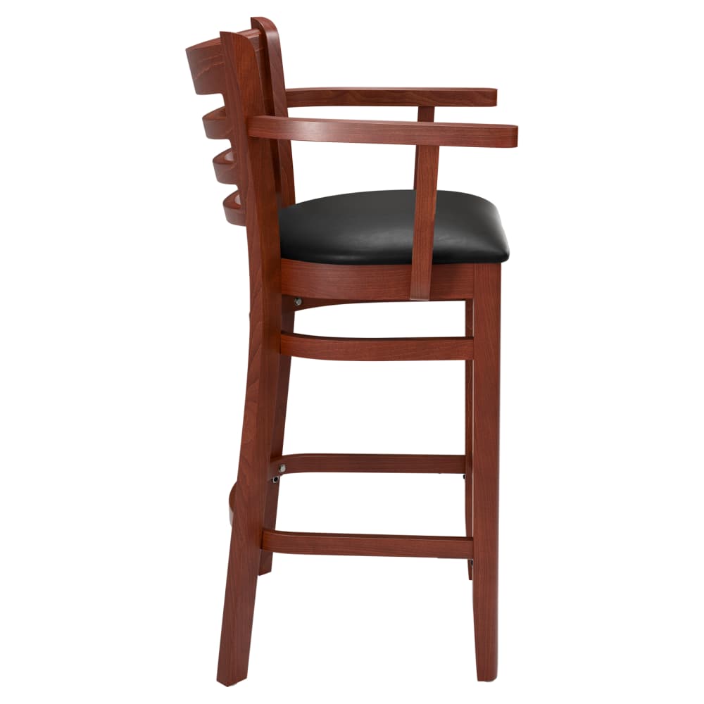 Ladder back wood bar stool
